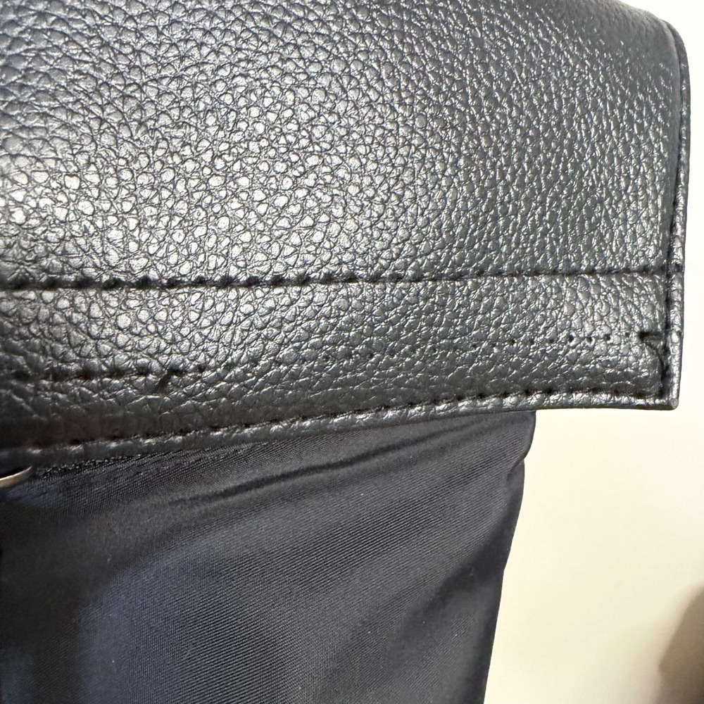 Botkier New York Trigger Black Nylon Leather Flap Backpack Logo Straps NEW - Picture 3 of 5